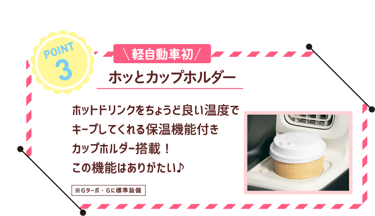 ポイント4　ホットカップホルダー